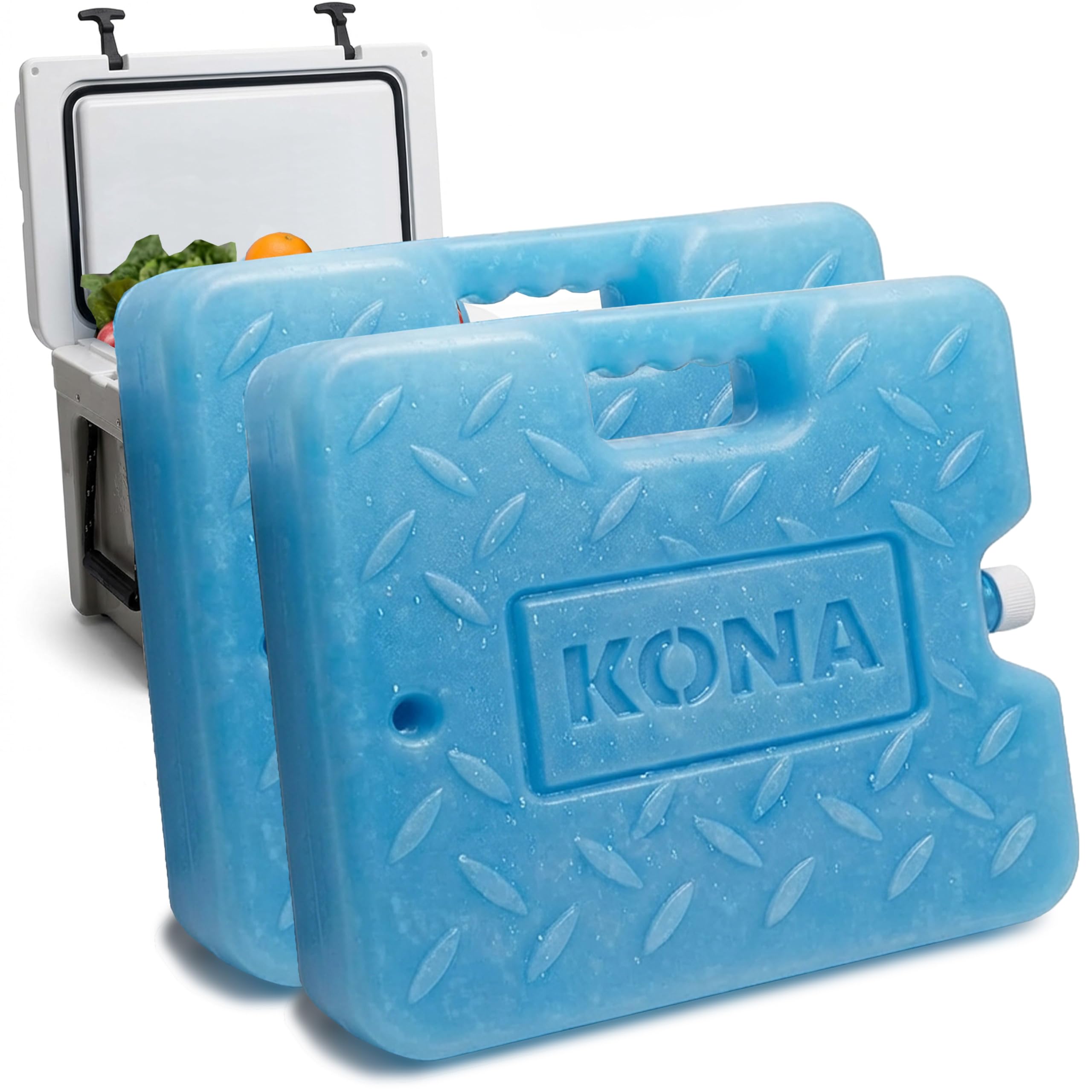 Kona paquete frente mostrando tamaño y diseño robusto para mantener frío