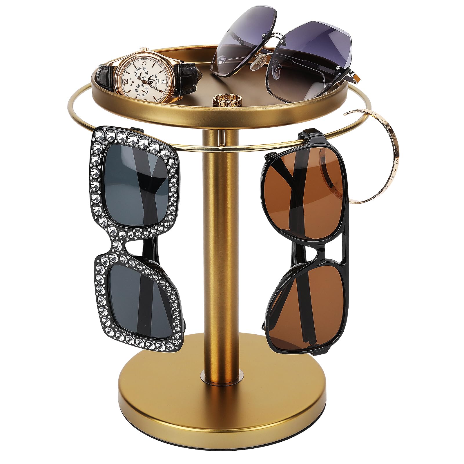 kondyfayo vista frontal del soporte dorado para organizar gafas