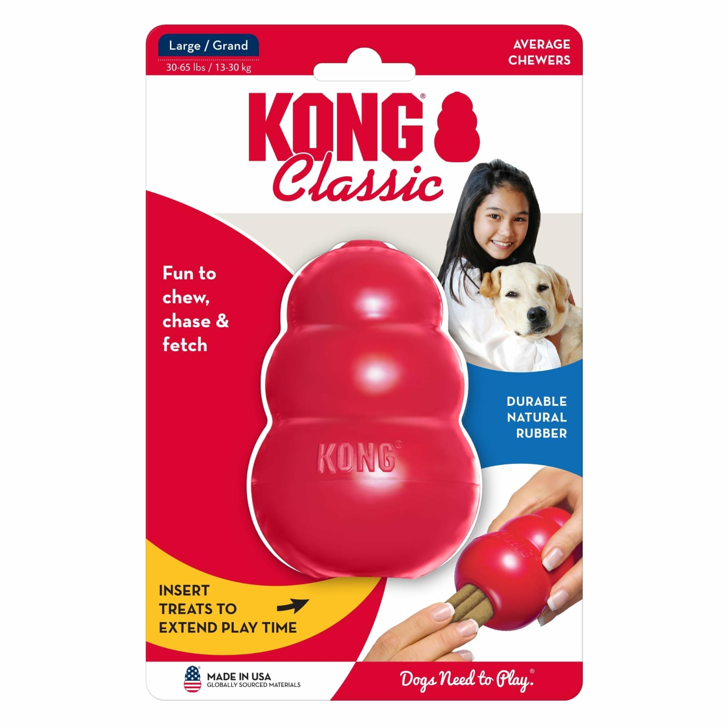 KONG etiqueta 'Made in USA' destacando calidad y confianza