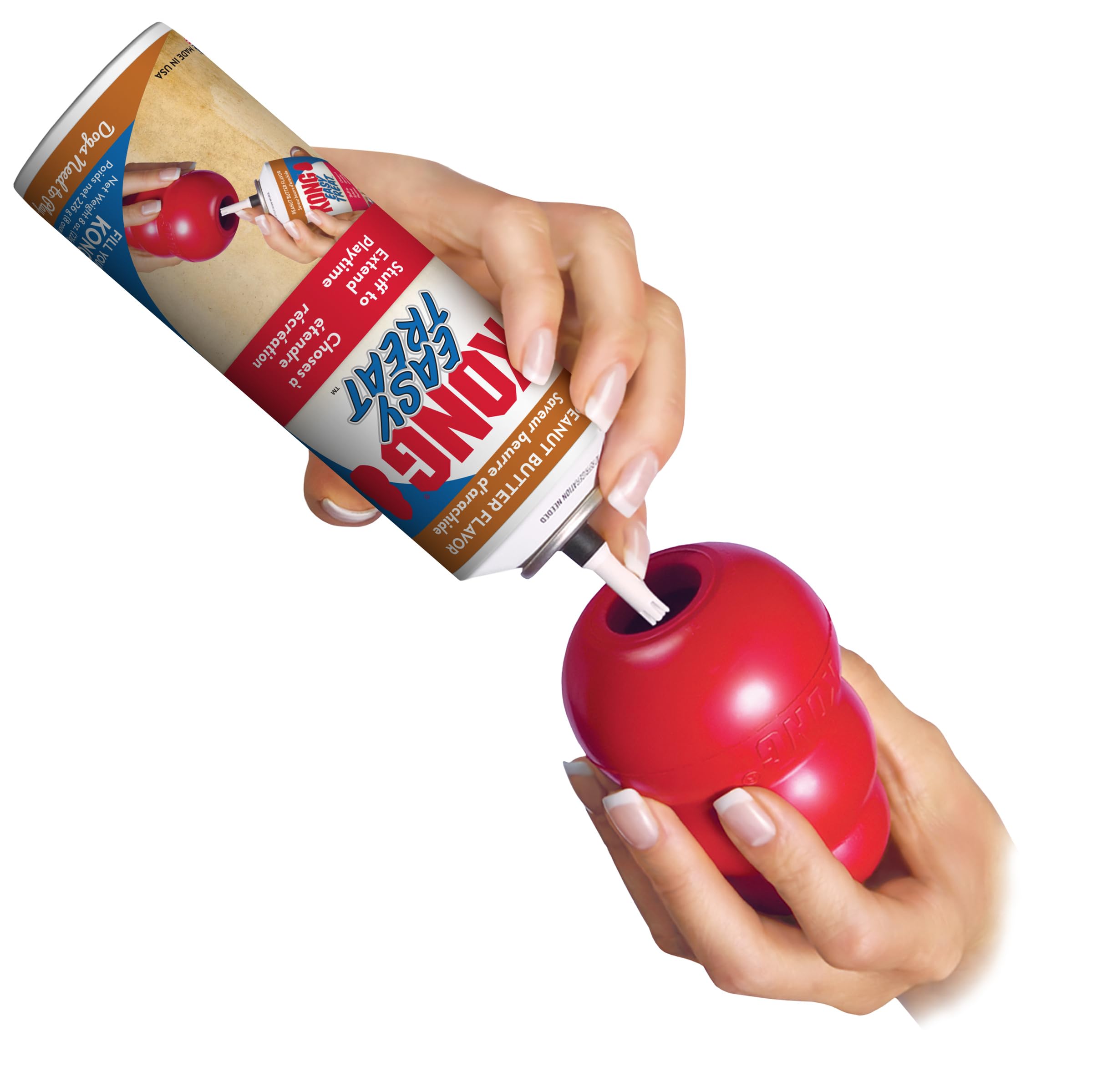 KONG producto dentro de un KONG congelado para juego más largo
