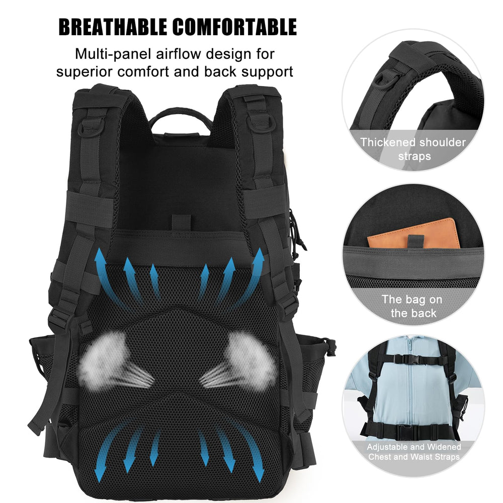 kookoomia mochila junto a botella para comparar tamaño y capacidad