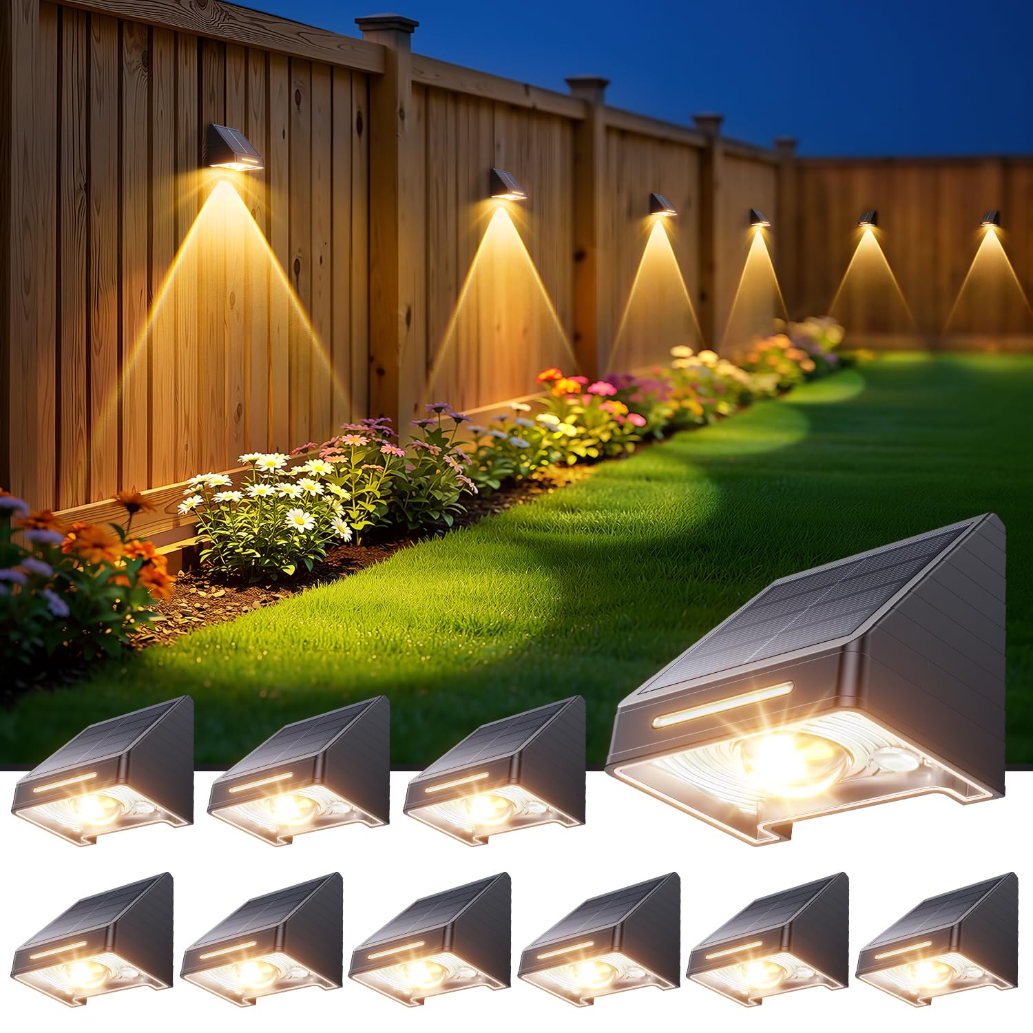 KOOPER frente del paquete de 10 luces solares, excelente para ahorrar energía