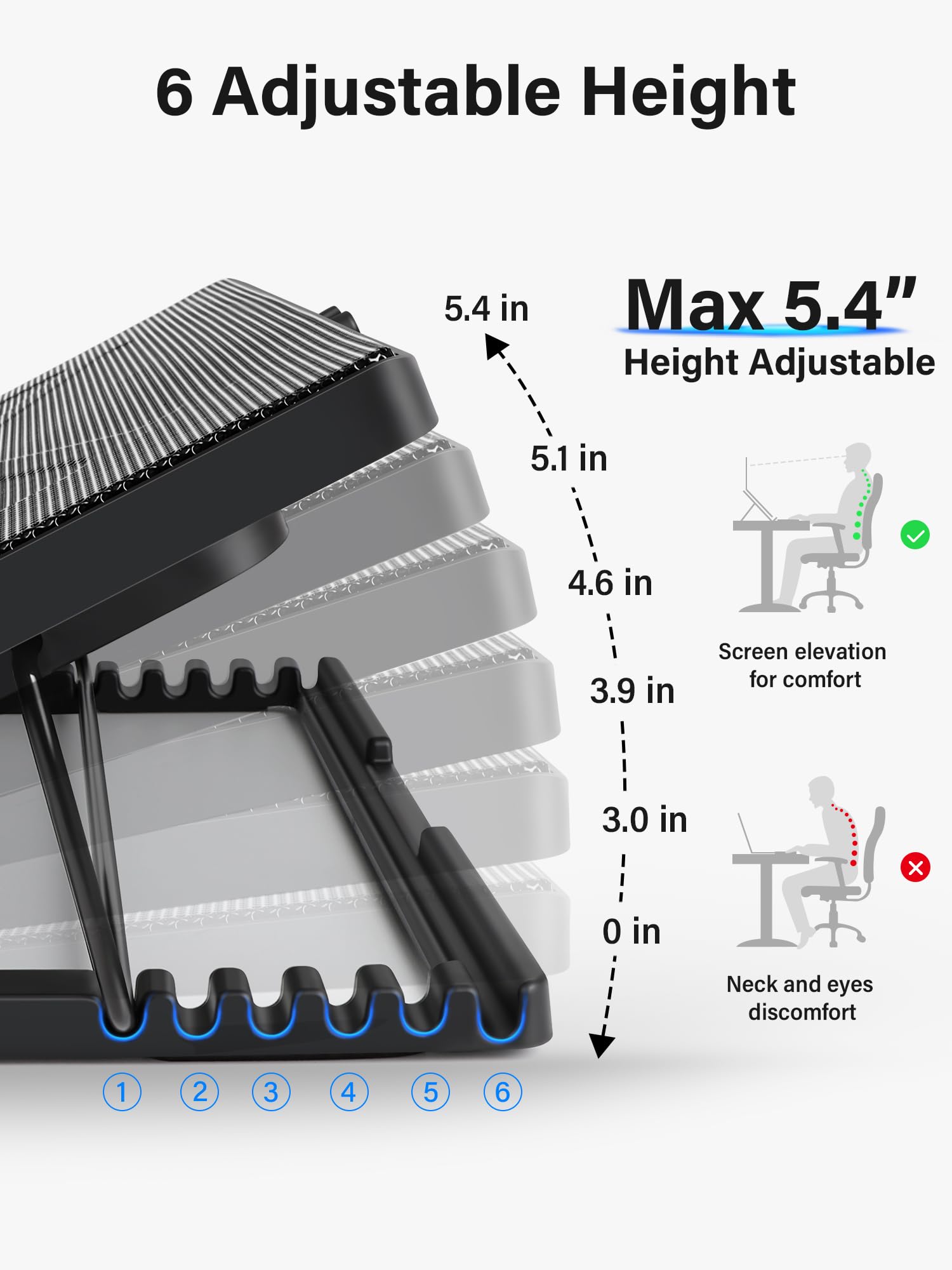 Kootek perfil ergonómico ajustable para postura cómoda