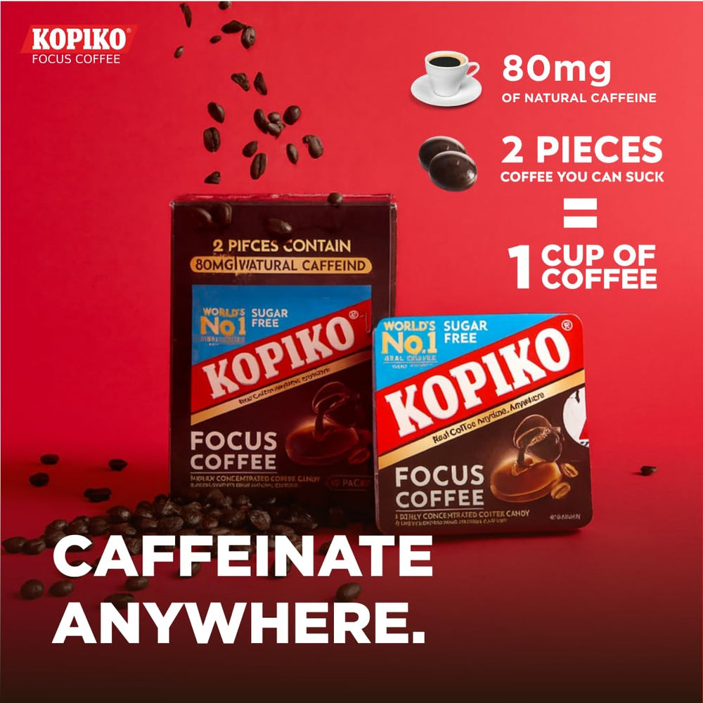 Kopiko Focus detalle de granos de café indonesio como origen