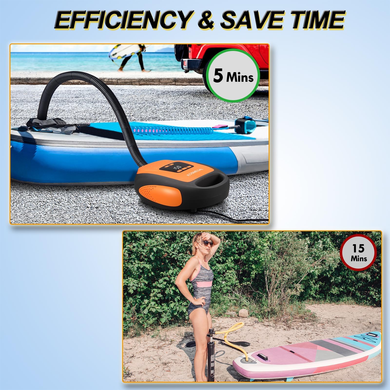 kosmegal conjunto de siete boquillas compatibles con SUP, colchones y kayaks