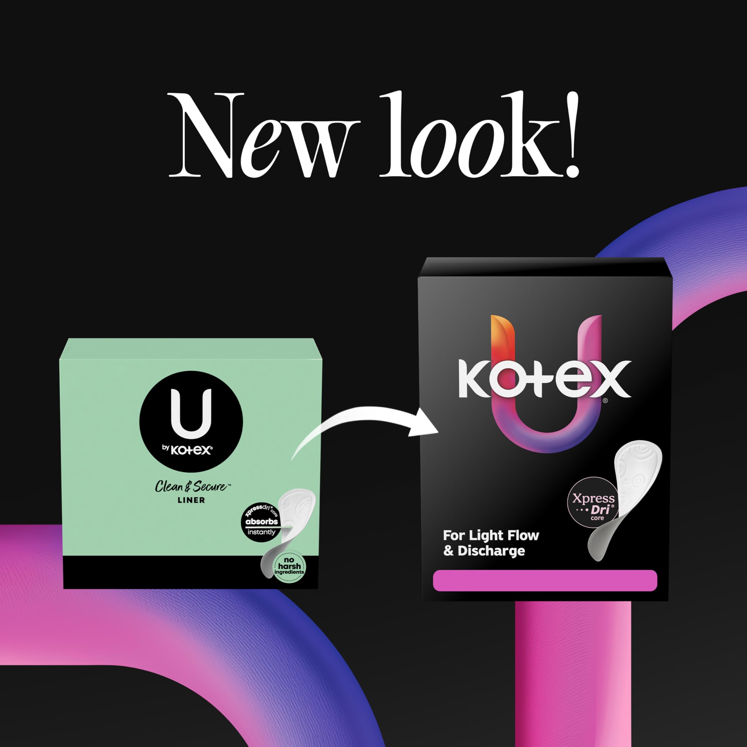 Protector Kotex envuelto individualmente listo para llevar, higiene y discreción