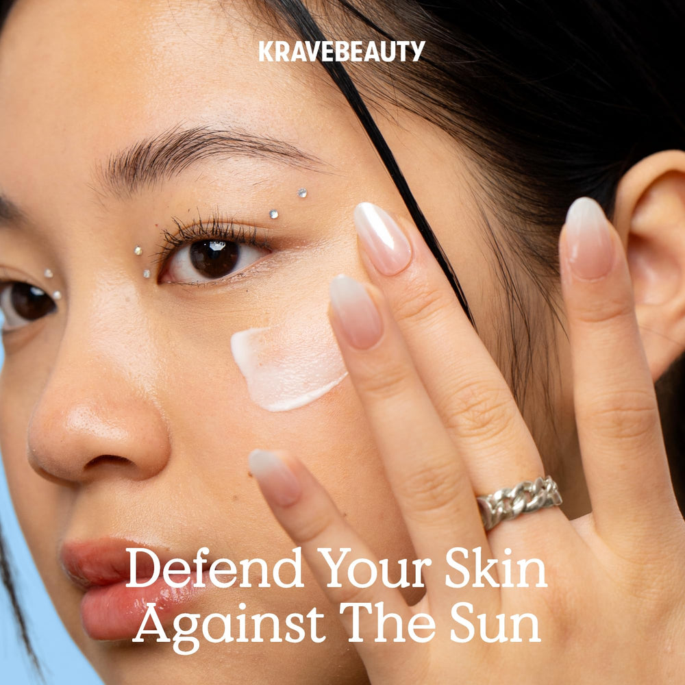 KraveBeauty detalle de la etiqueta con ingredientes y protección visible