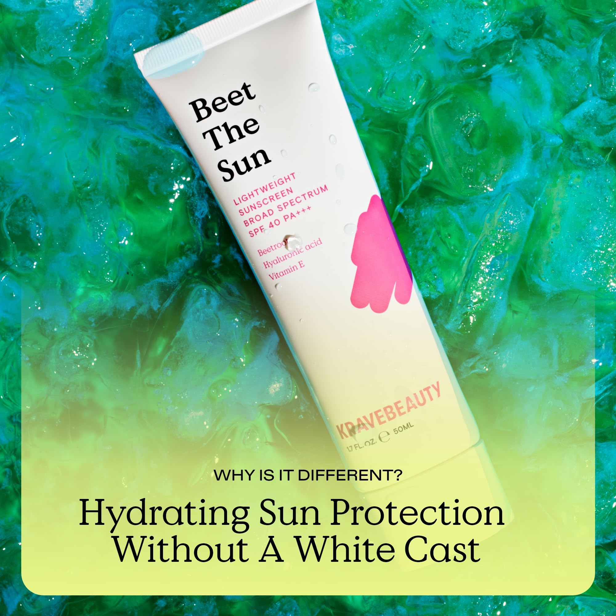 KraveBeauty el producto en mano para mostrar tamaño práctico de 50 ml