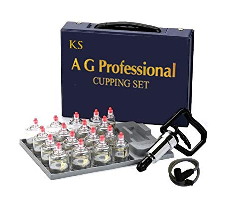 KS set profesional frontal mostrando 17 copas y maletín práctico