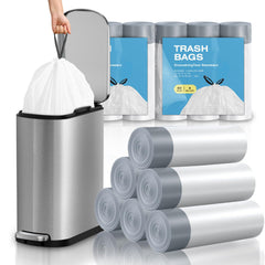 KSSKSS frente del empaque mostrando 6 rollos y 120 bolsas, fácil almacenamiento