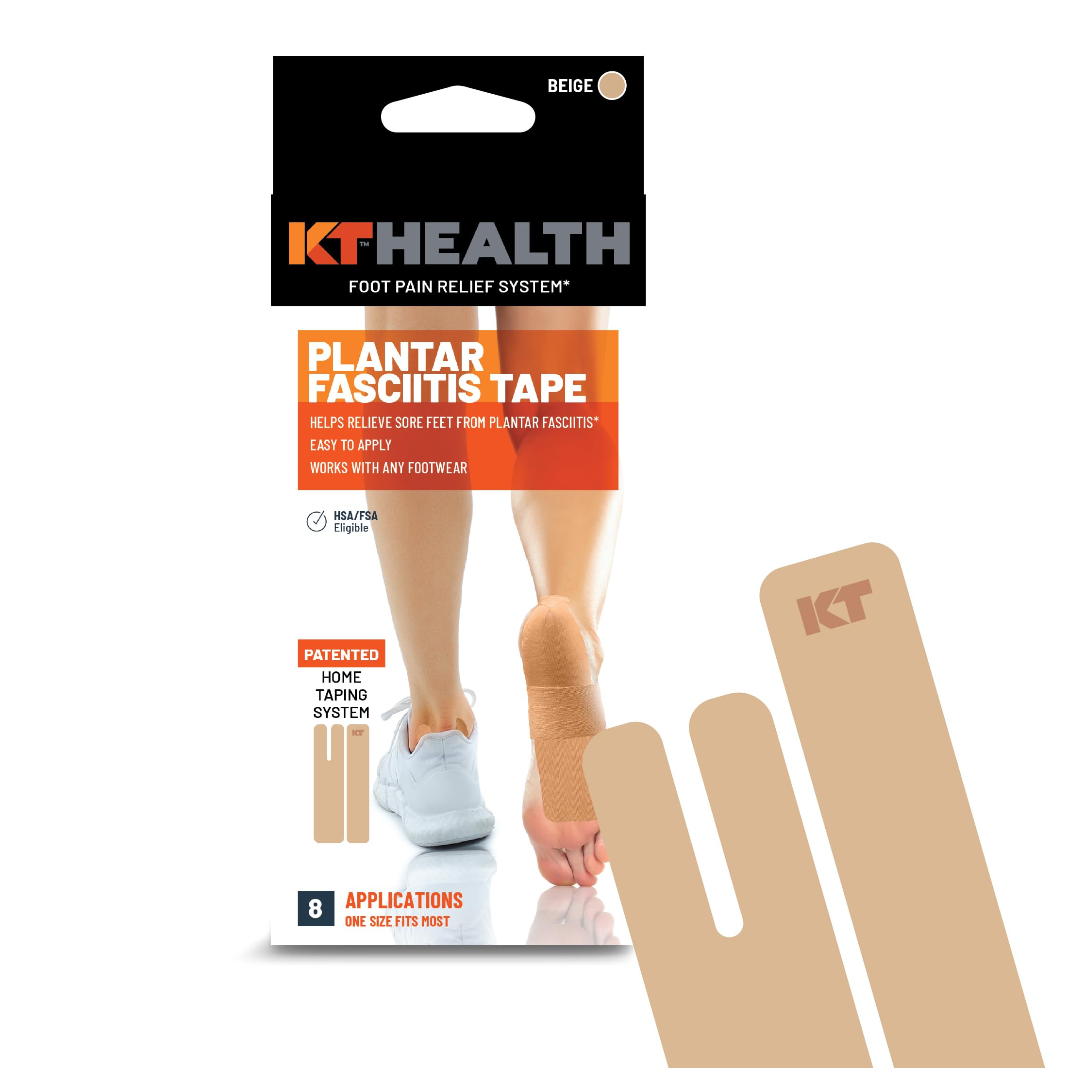 KT Tape empaque frontal con ocho aplicaciones para alivio plantar