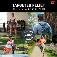 KT Tape Pro detalle de la textura sintética y adhesivo, mostrando durabilidad y confort