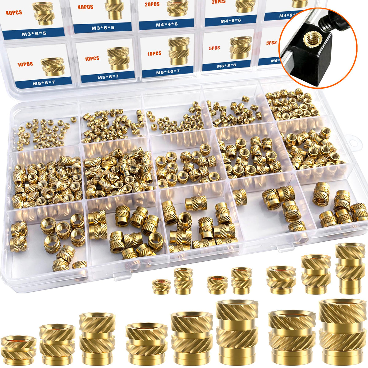 Ktehloy paquete frontal de 400 insertos, stock completo y práctico
