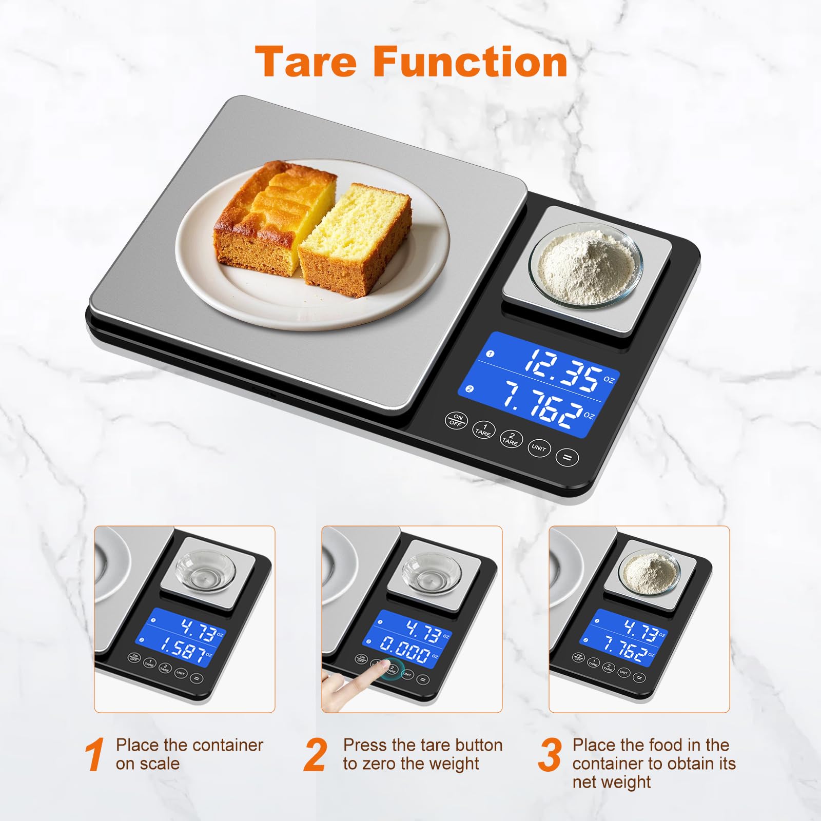 KUAIVO pantalla LCD mostrando peso legible en condiciones tenues