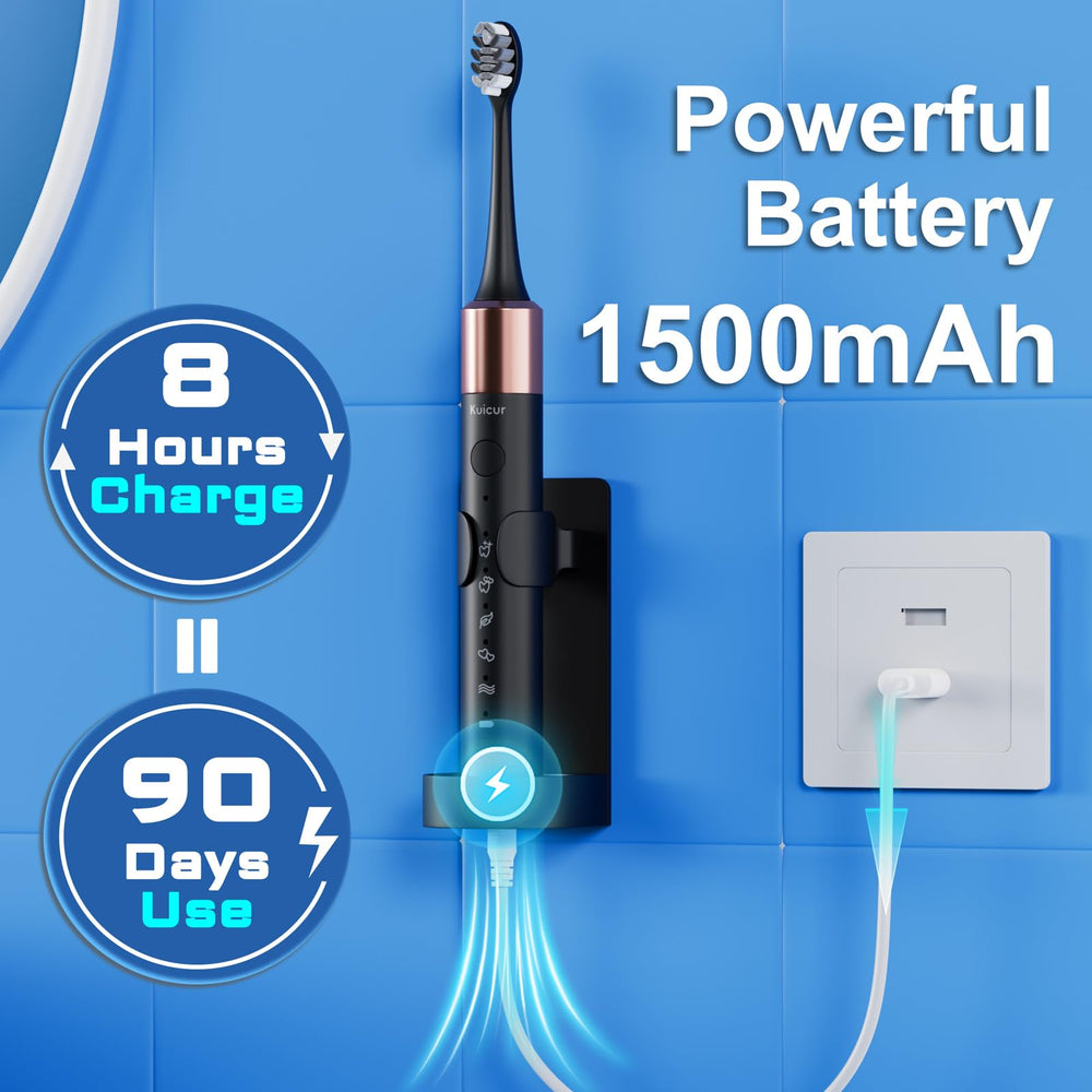 Kuicur kit completo con 10 cabezales, cable USB y soporte mostrando valor incluido