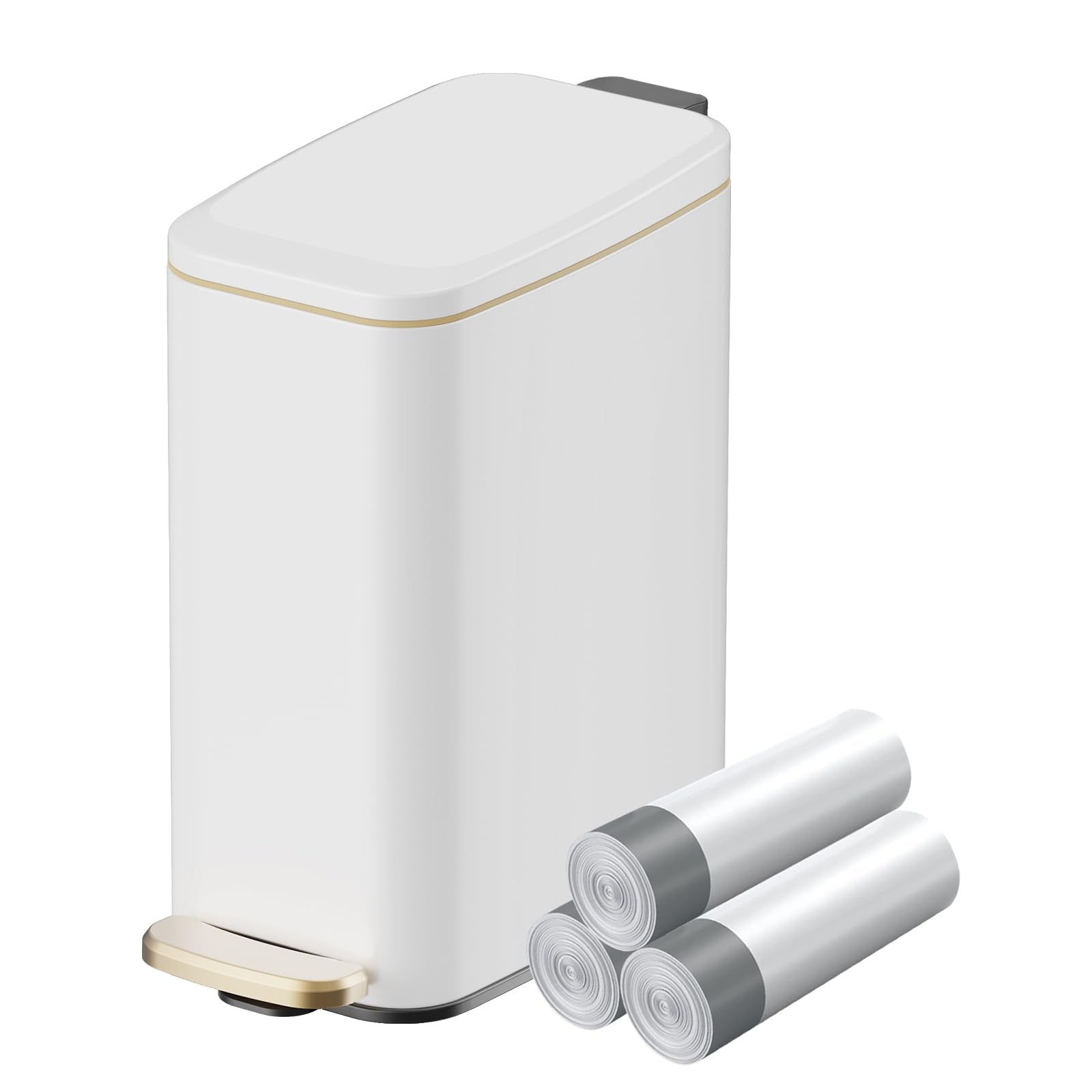 KUK cubo frente blanco mostrando diseño compacto y ahorro de espacio