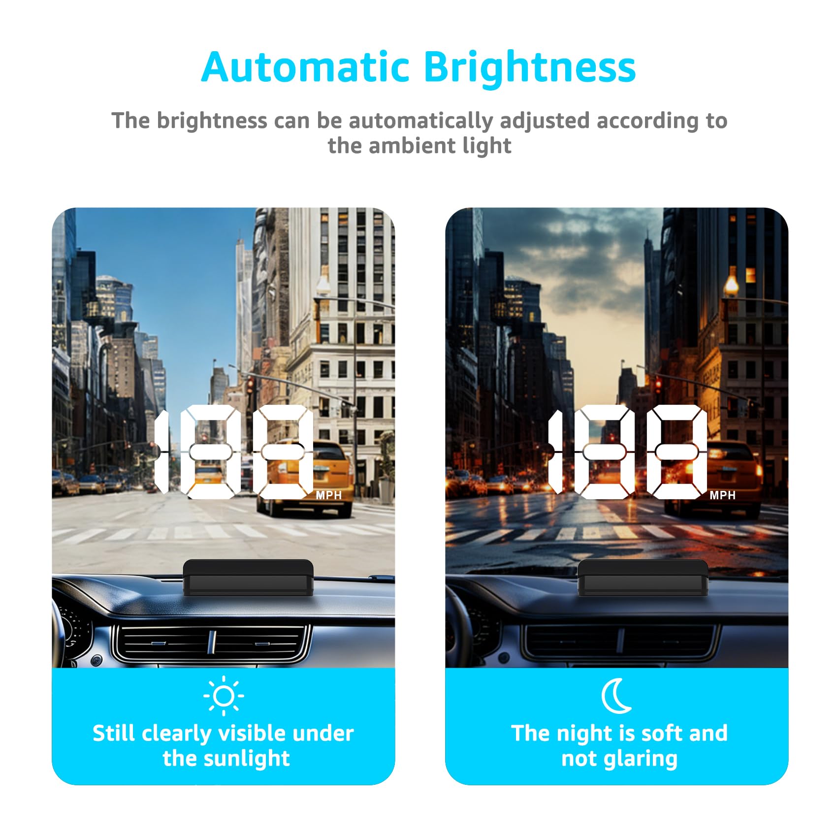 KUOWEIHUD proyección nocturna con brillo automático sin deslumbrar