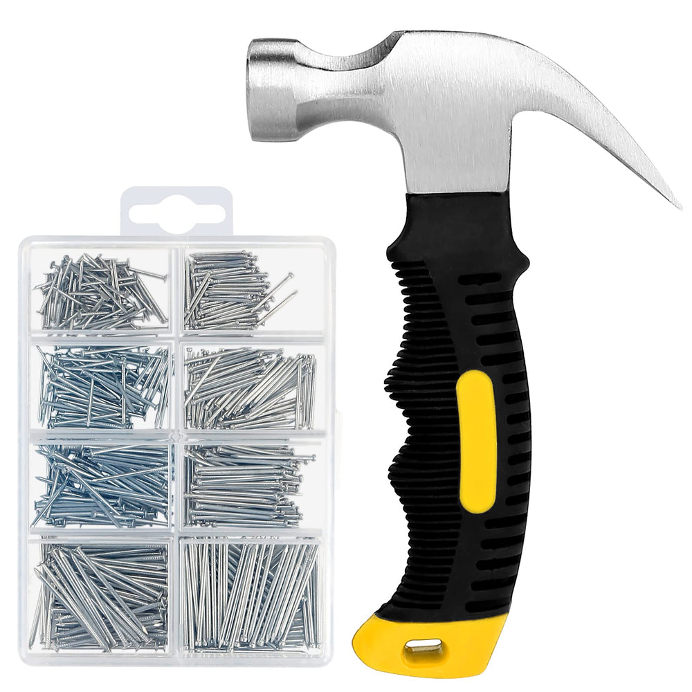 KURUI vista frontal del kit completo mostrando clavos y martillo, ideal organización