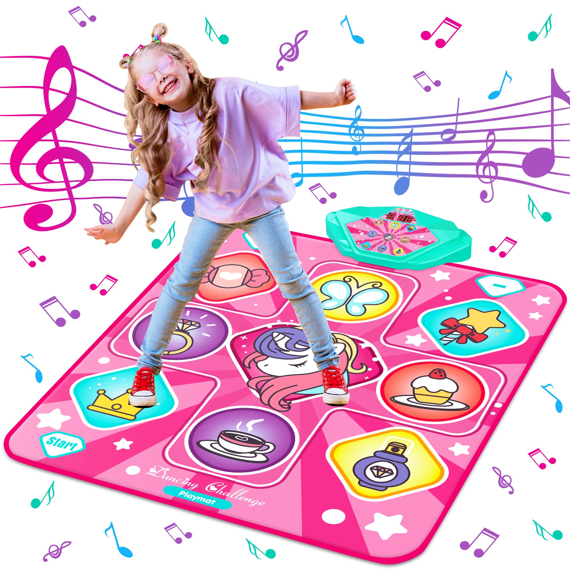 Kusntin alfombra frontal con unicornio, diversión musical instantánea