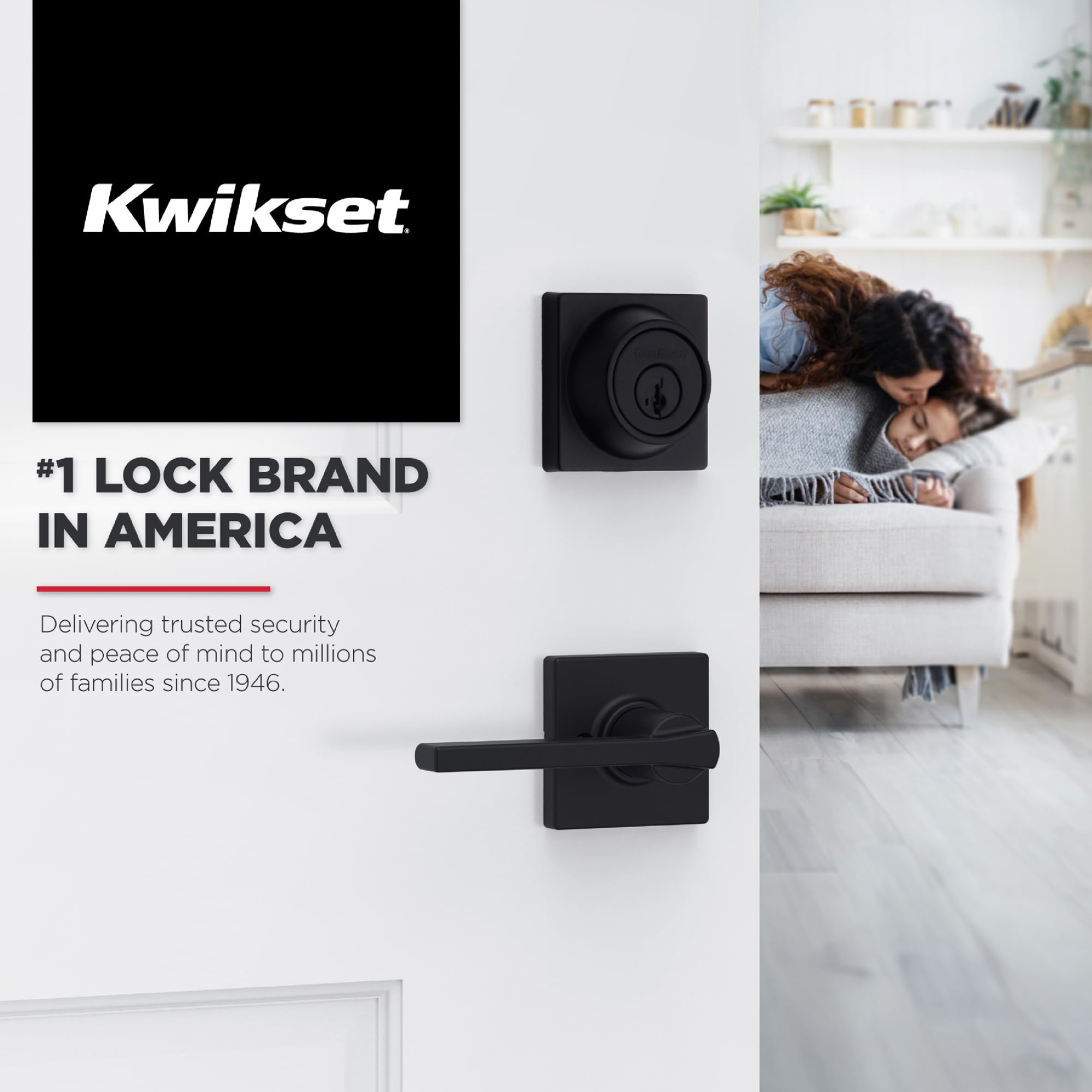 Kwikset Casey caja con tornillos y llave Allen listo para instalar