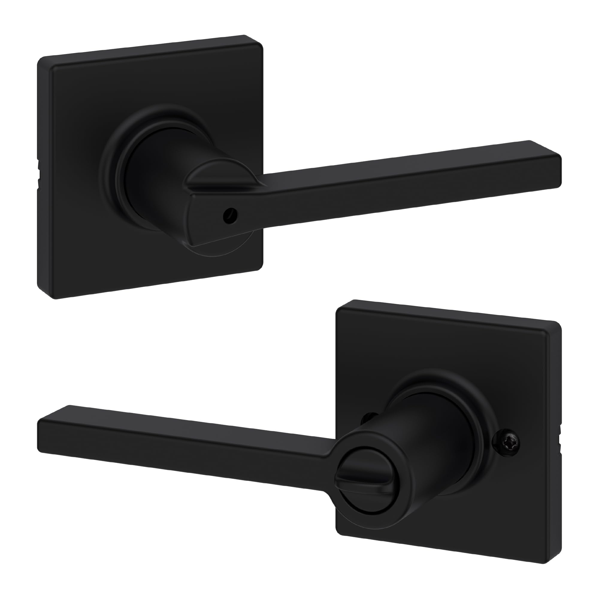 Kwikset Casey vista frontal negro mate, aspecto moderno y elegante