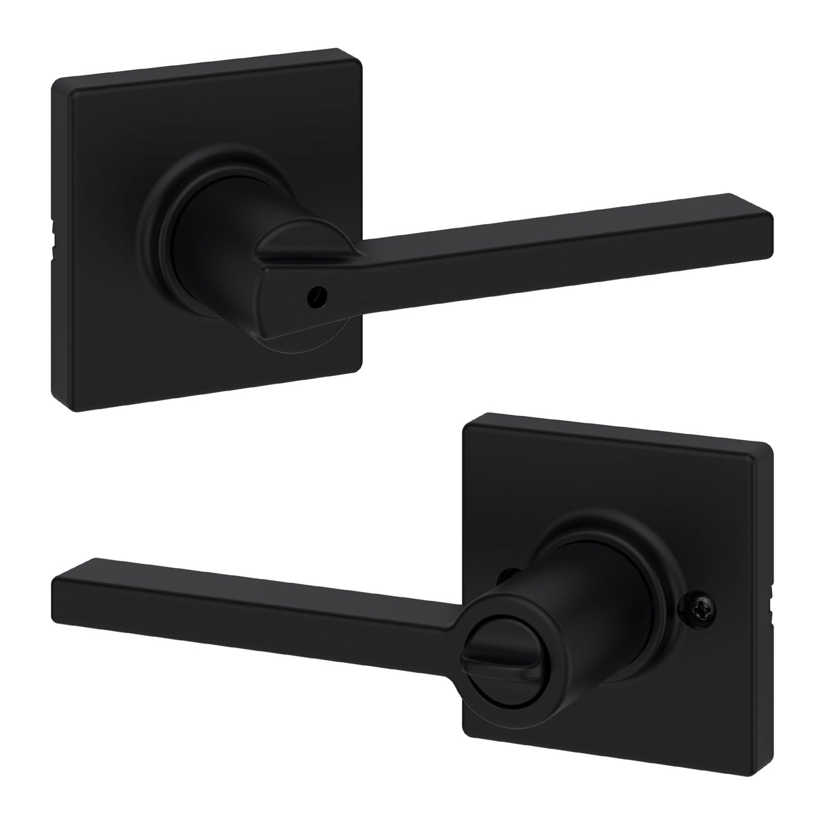 Kwikset Casey vista frontal negro mate, aspecto moderno y elegante