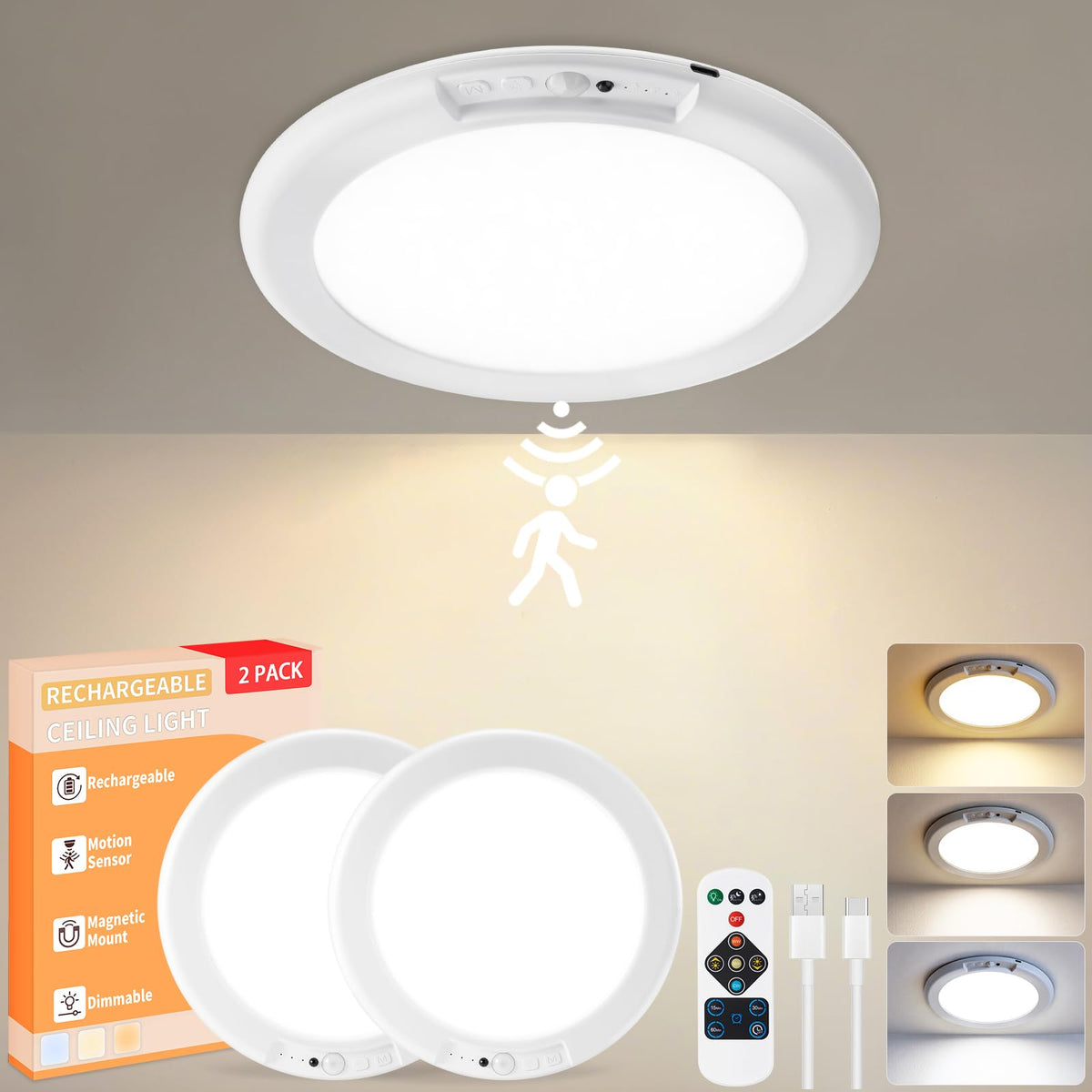 KYEKIO frontal del pack mostrando dos luces montadas, iluminación práctica