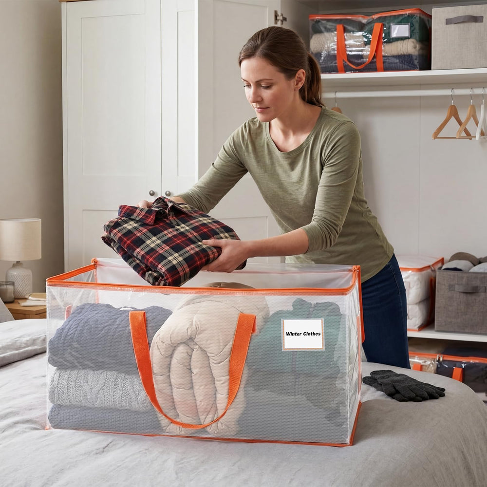 KYODOLED bolsas apiladas en trastero maximizan almacenamiento