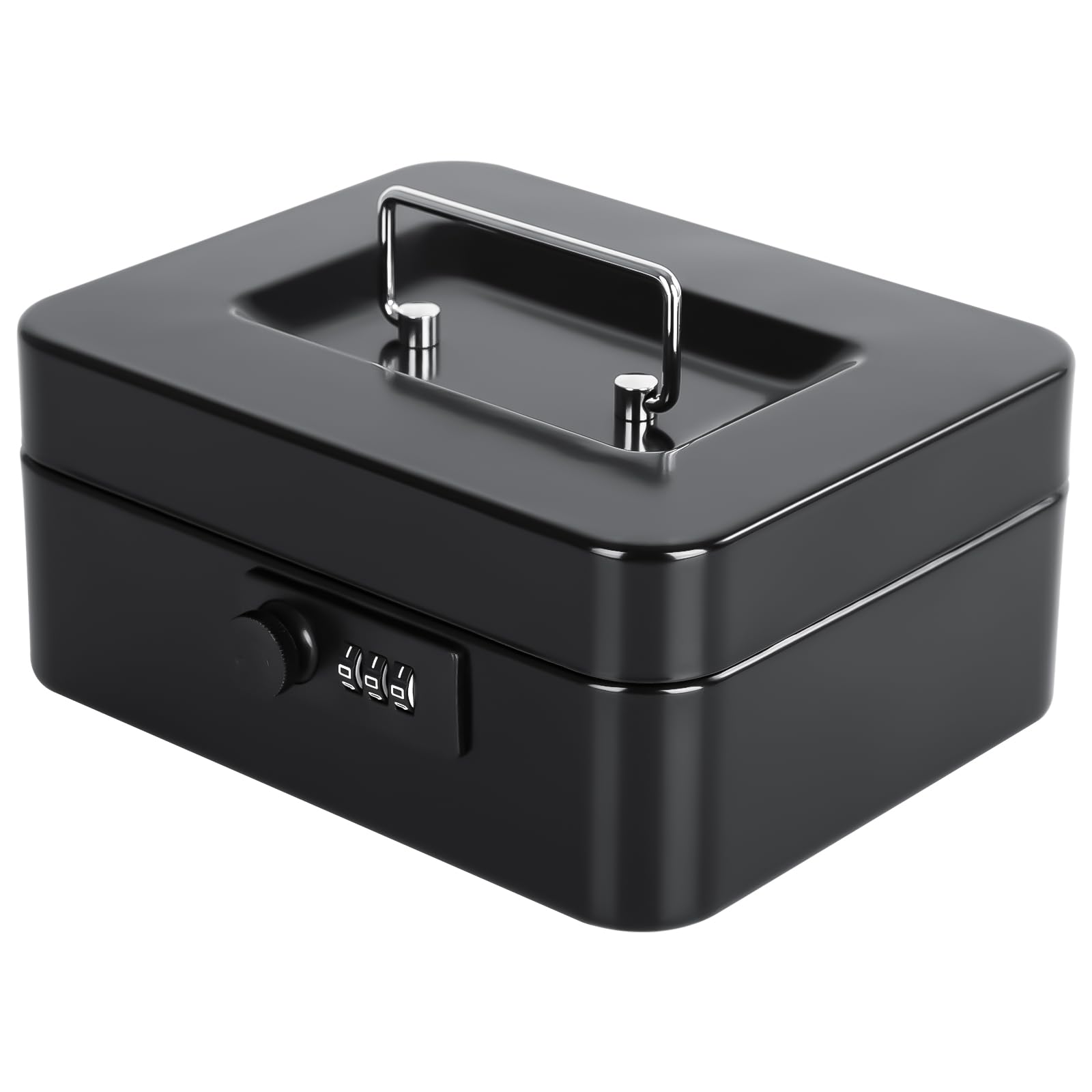 KYODOLED vista frontal de la caja metálica con cerradura y asa, protección práctica