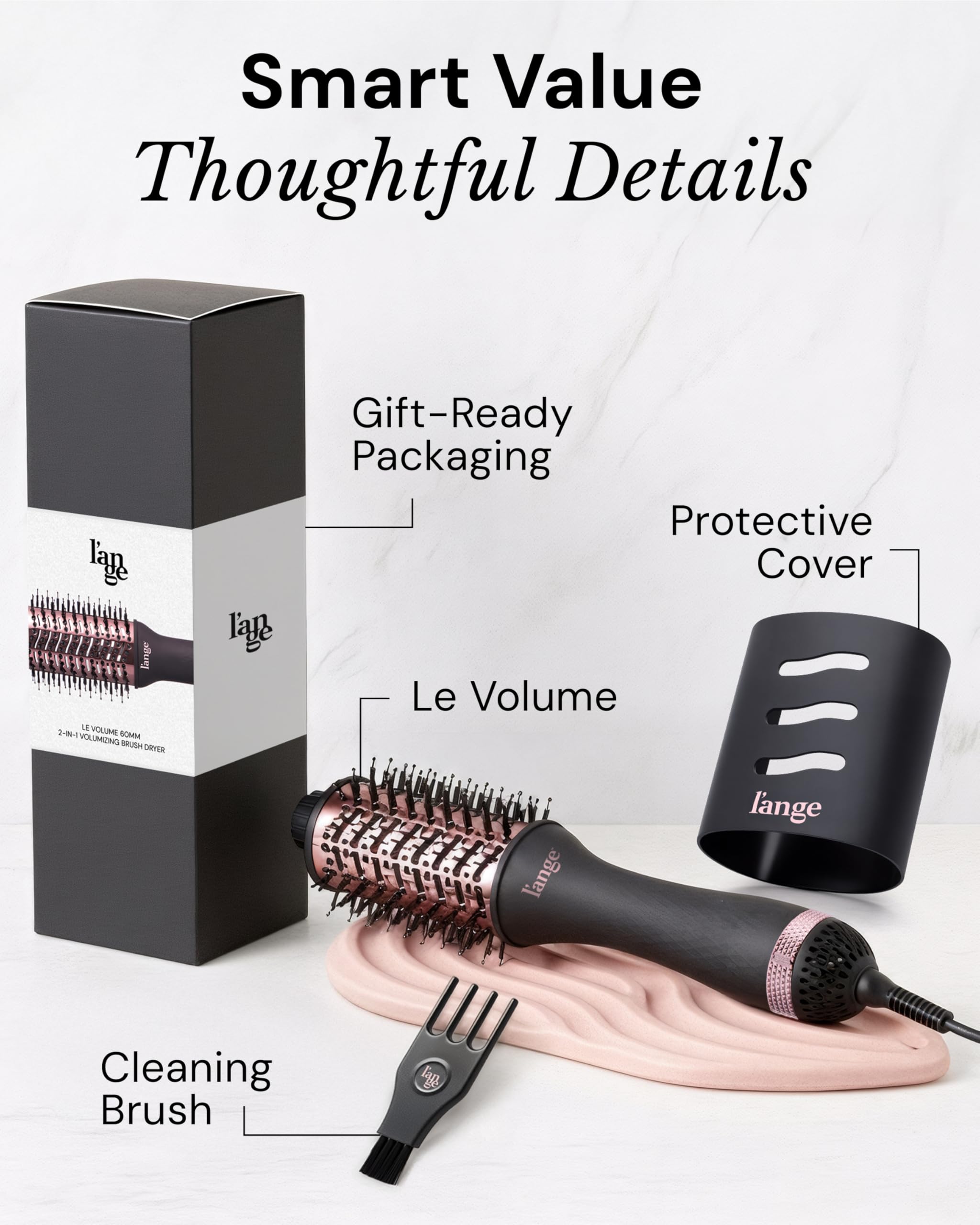 L'ANGE HAIR cabello con acabado brillante y control del frizz visible