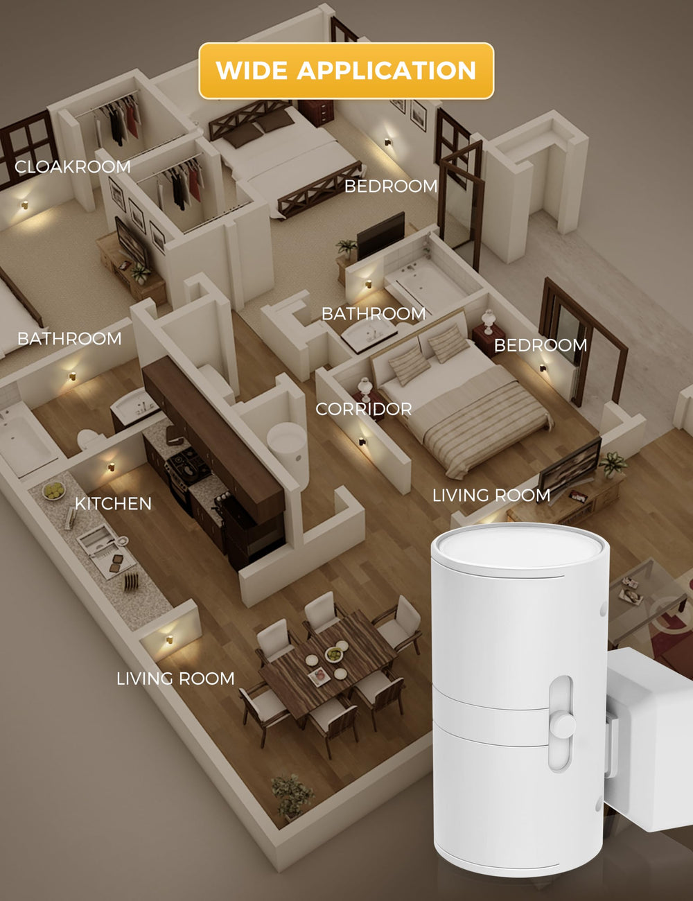 L LOHAS LED iluminando habitación infantil con luz cálida y confort