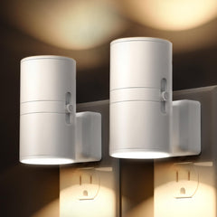 L LOHAS LED vista frontal enchufada mostrando diseño minimalista y luz suave
