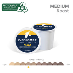 La Colombe cápsula colocada en máquina Keurig demostrando compatibilidad