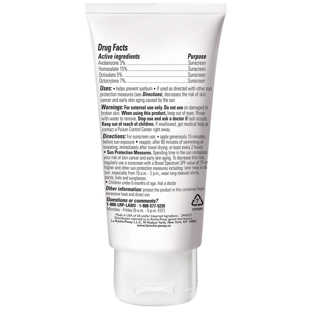 La Roche-Posay Anthelios in beach setting showing water-resistant protection during activity