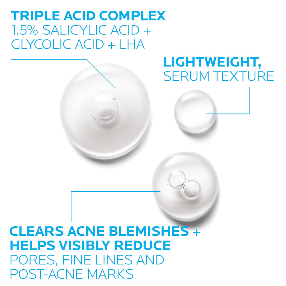 La Roche-Posay botella de 30 ml en mano para comparar tamaño y uso
