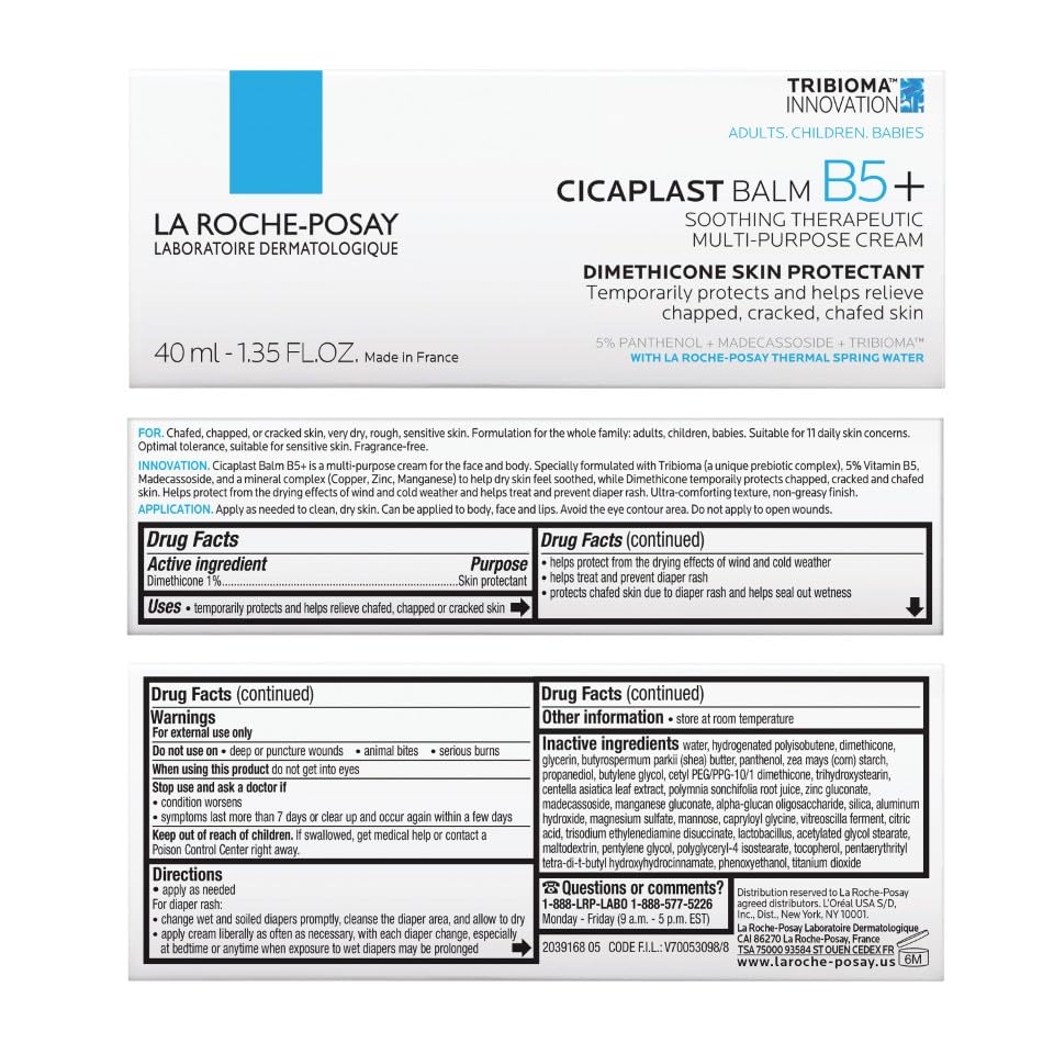 La Roche-Posay etiqueta de ingredientes enfocada en madecassoside y pantenol beneficiosos