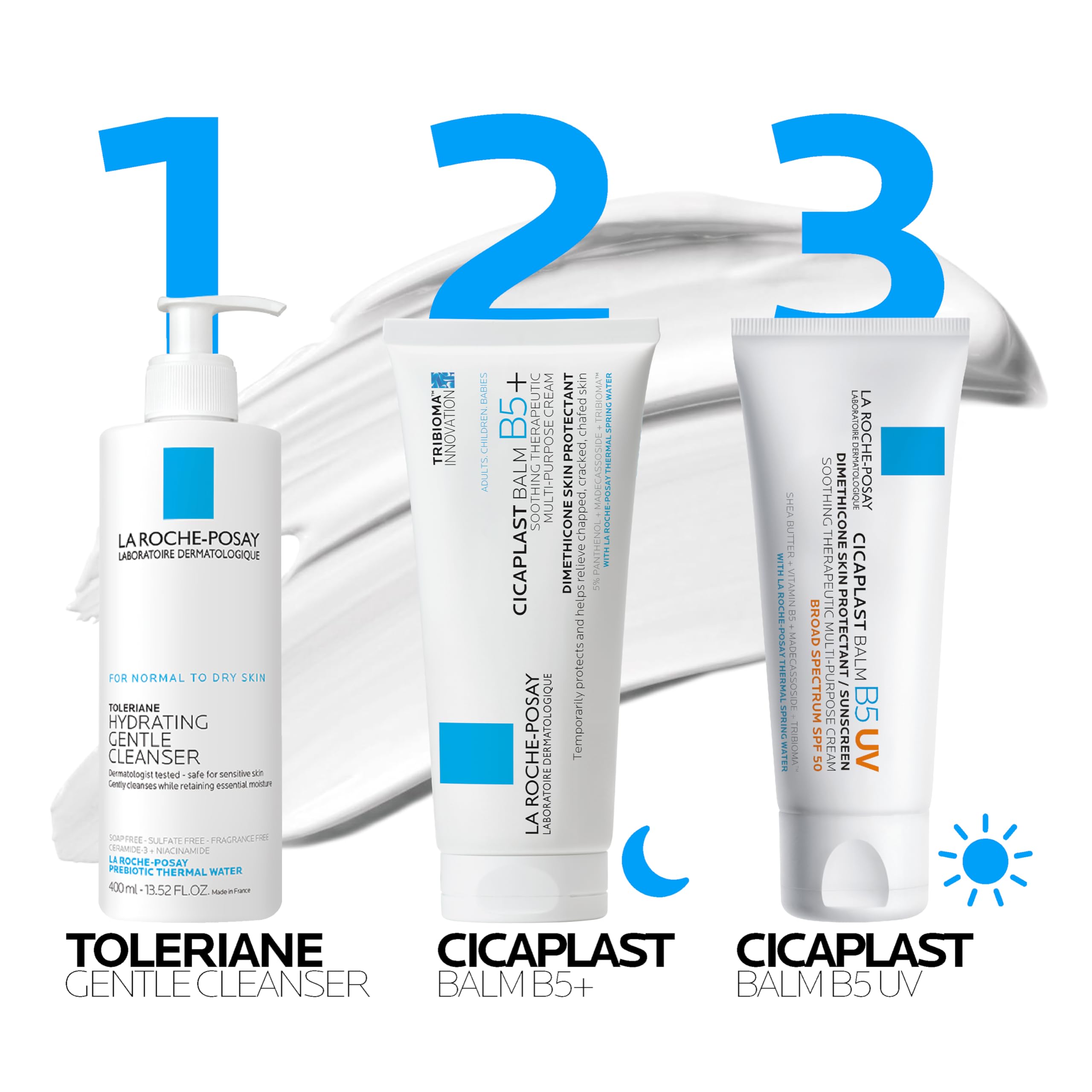 La Roche-Posay comparación de tamaño 3.38 oz para percepción de escala