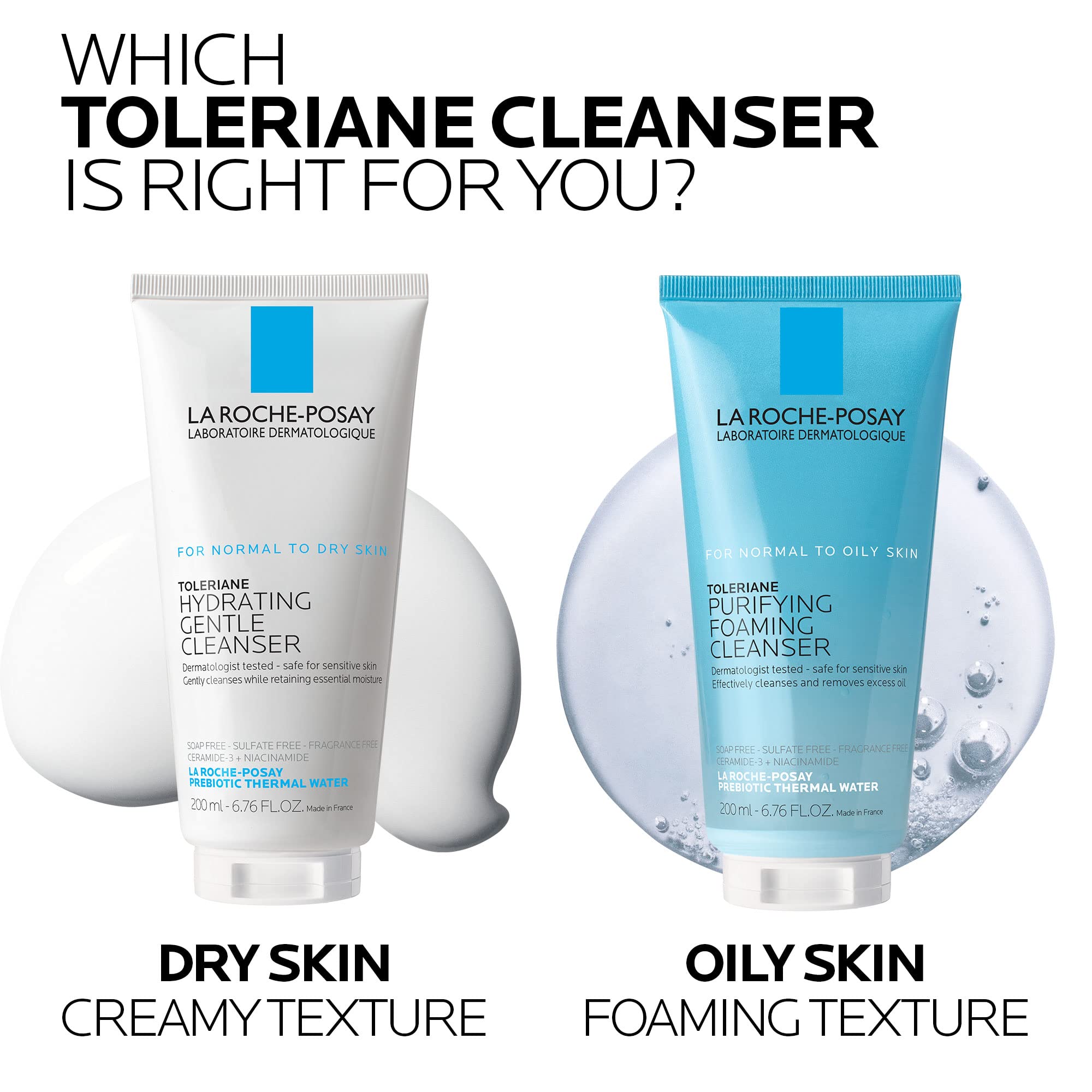 La Roche-Posay comparativa tamaño 200 ml para referencia de volumen