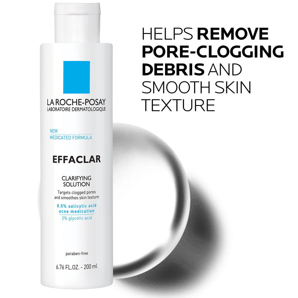 La Roche-Posay Effaclar etiqueta de ingredientes que resalta ácido salicílico y glicólico