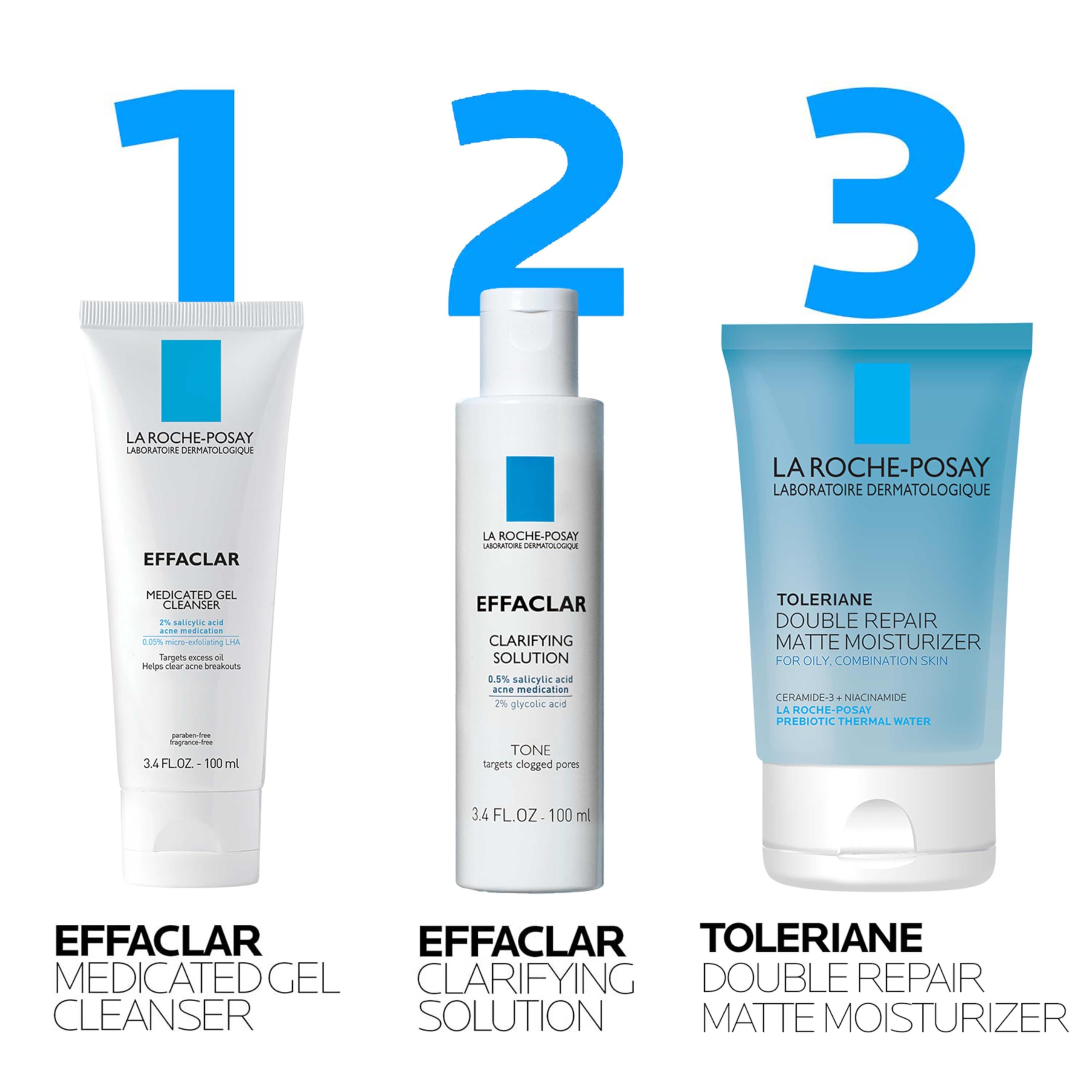 La Roche-Posay kit Effaclar comparación de tamaños para viaje y uso diario