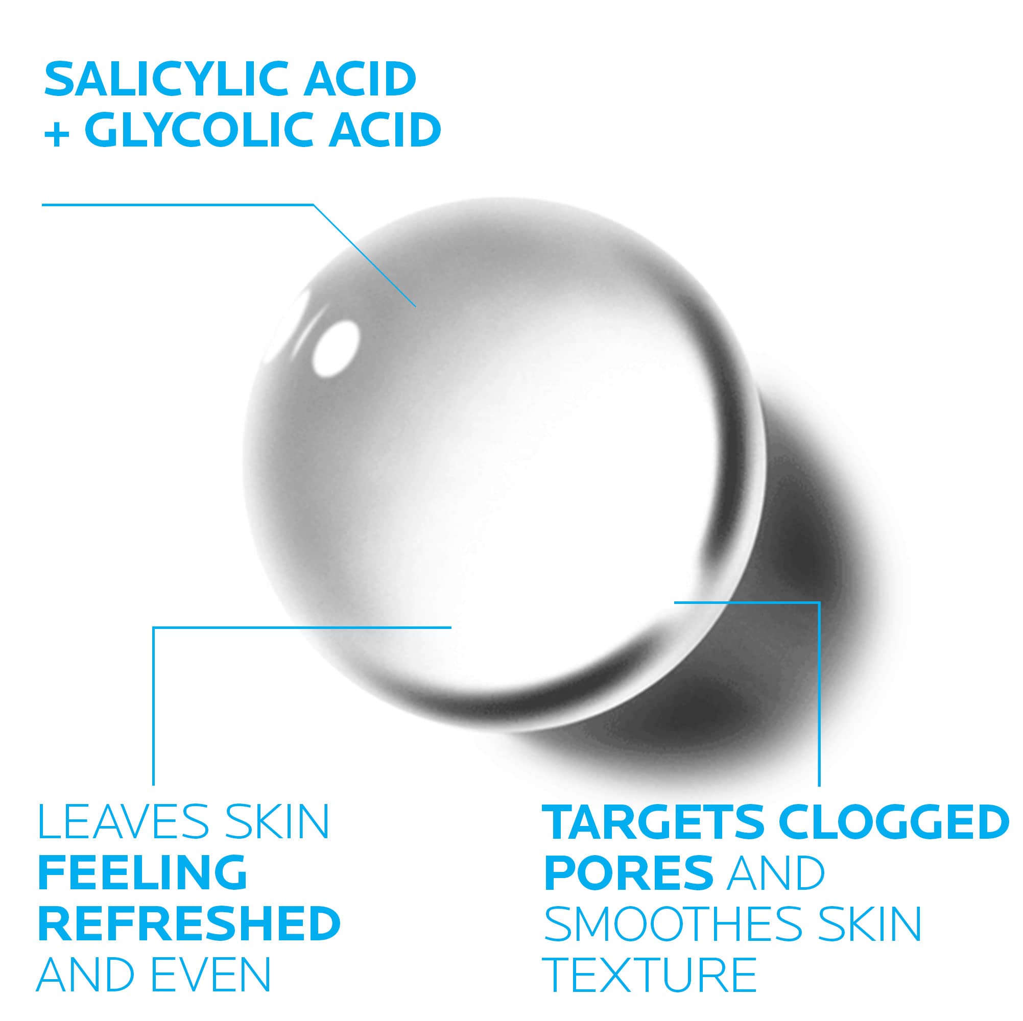 La Roche-Posay Effaclar textura líquida sobre algodón para exfoliación suave