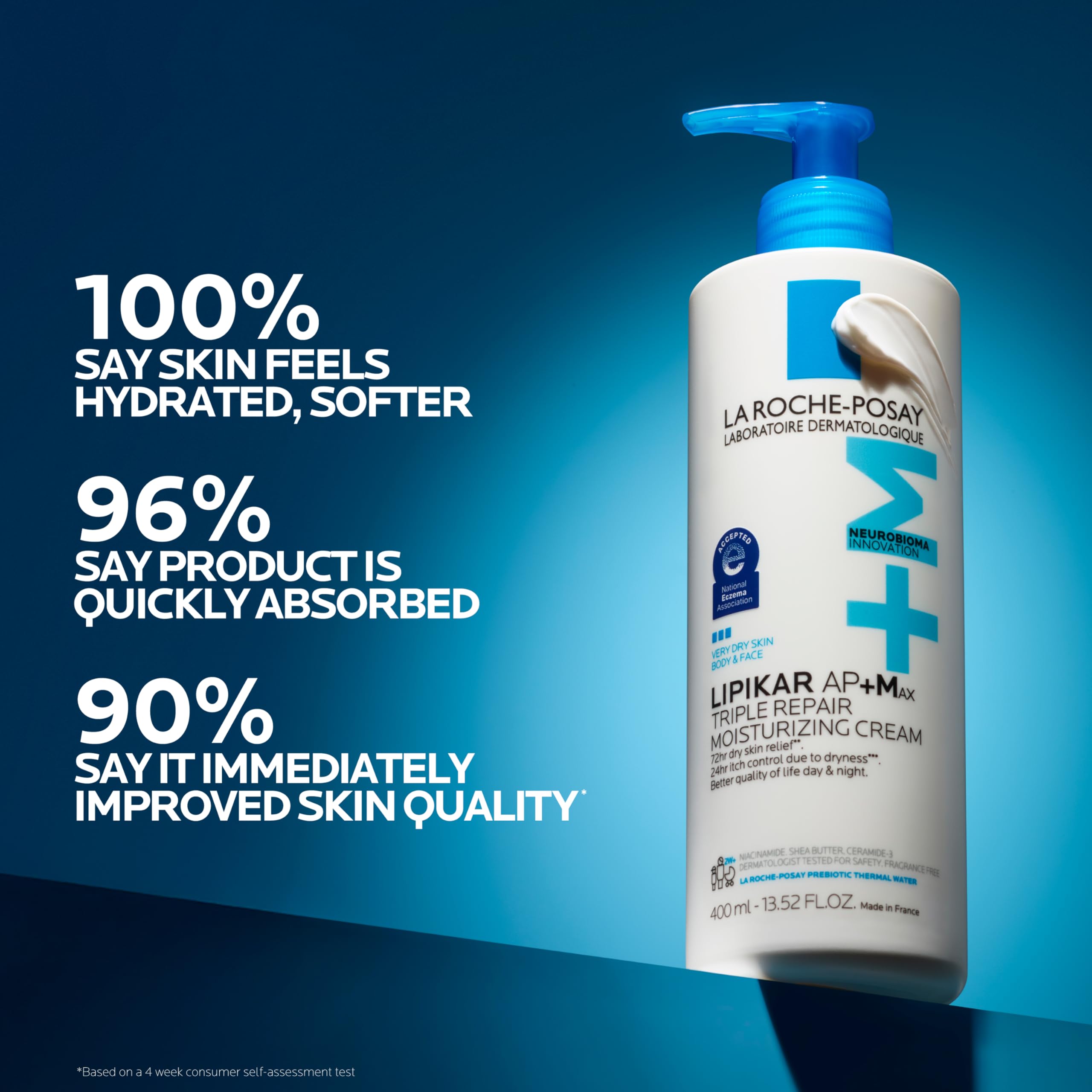 La Roche-Posay Lipikar AP+MAX aplicación en brazo que calma picor y sequedad