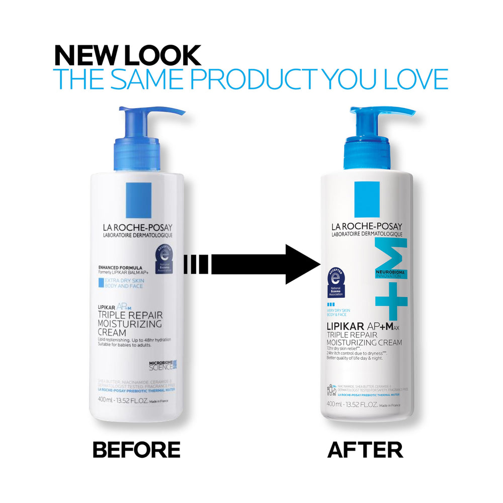 La Roche-Posay Lipikar AP+MAX comparación de tamaño para valorar la cantidad