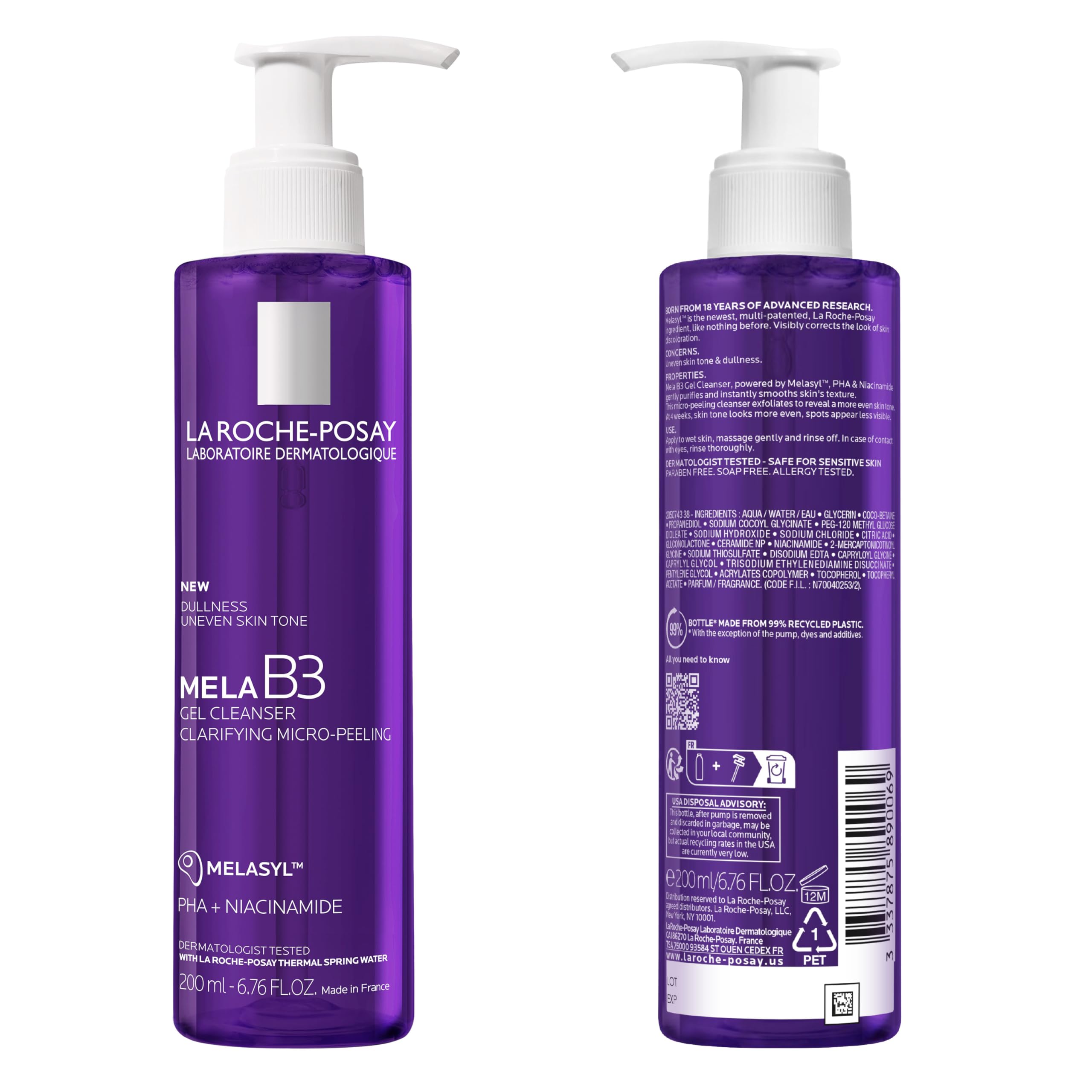 La Roche-Posay Mela B3 gel espumado en mano listo para usar con suavidad