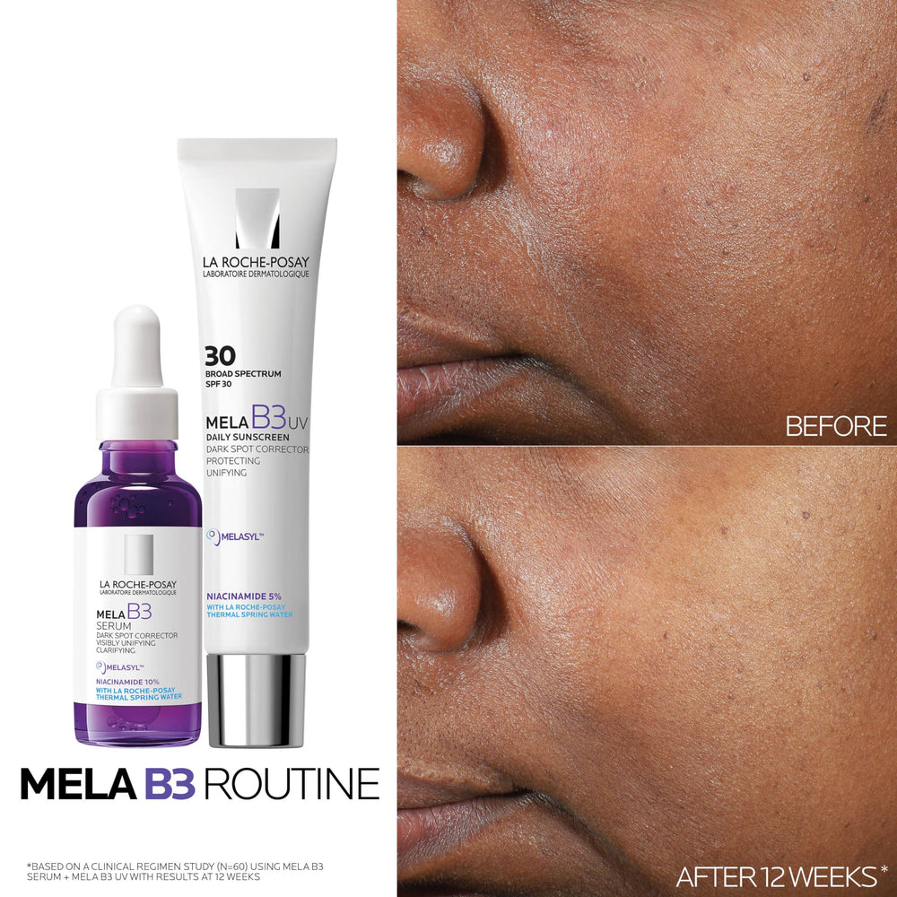 La Roche-Posay etiqueta de ingredientes destacando Melasyl™ y niacinamida