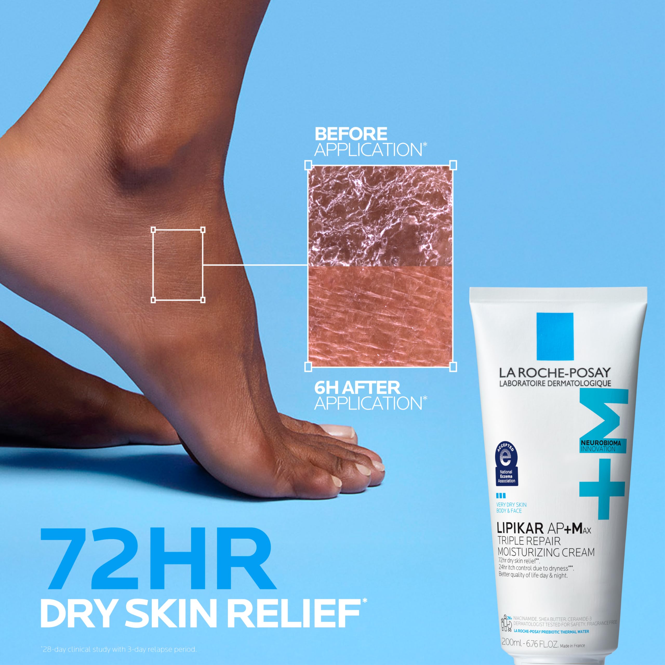 La Roche-Posay textura cremosa en primer plano para hidratación profunda