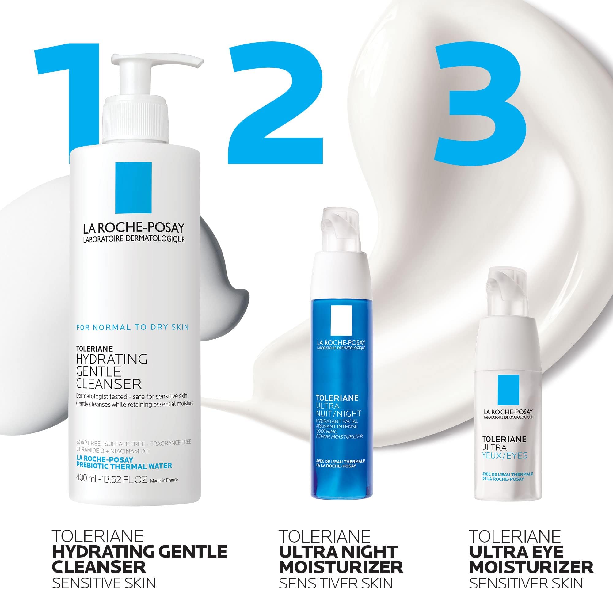 La Roche-Posay comparación de tamaño 1.35oz ideal para cuidado nocturno