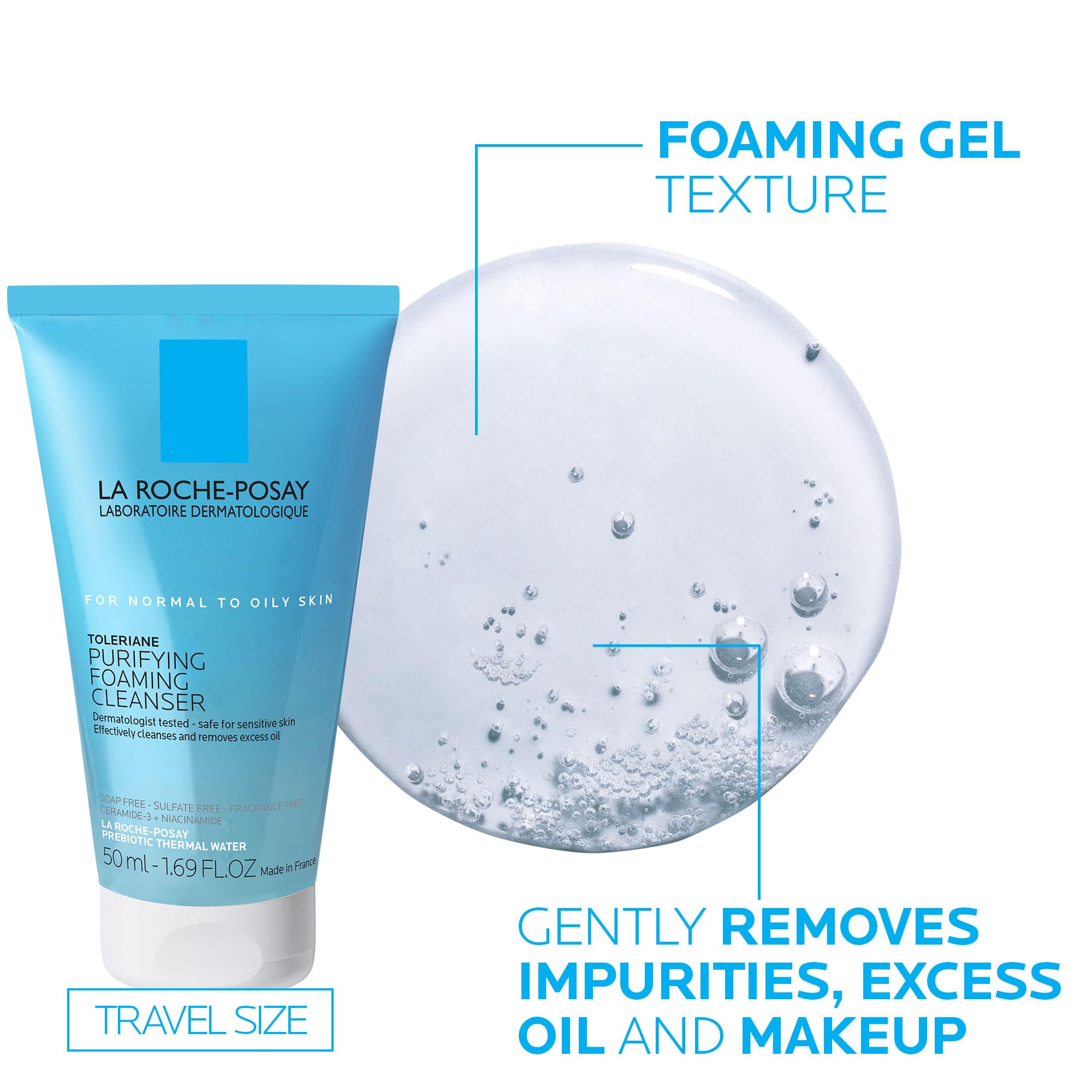 La Roche-Posay Toleriane etiqueta con ingredientes como ceramida-3 y niacinamida listados