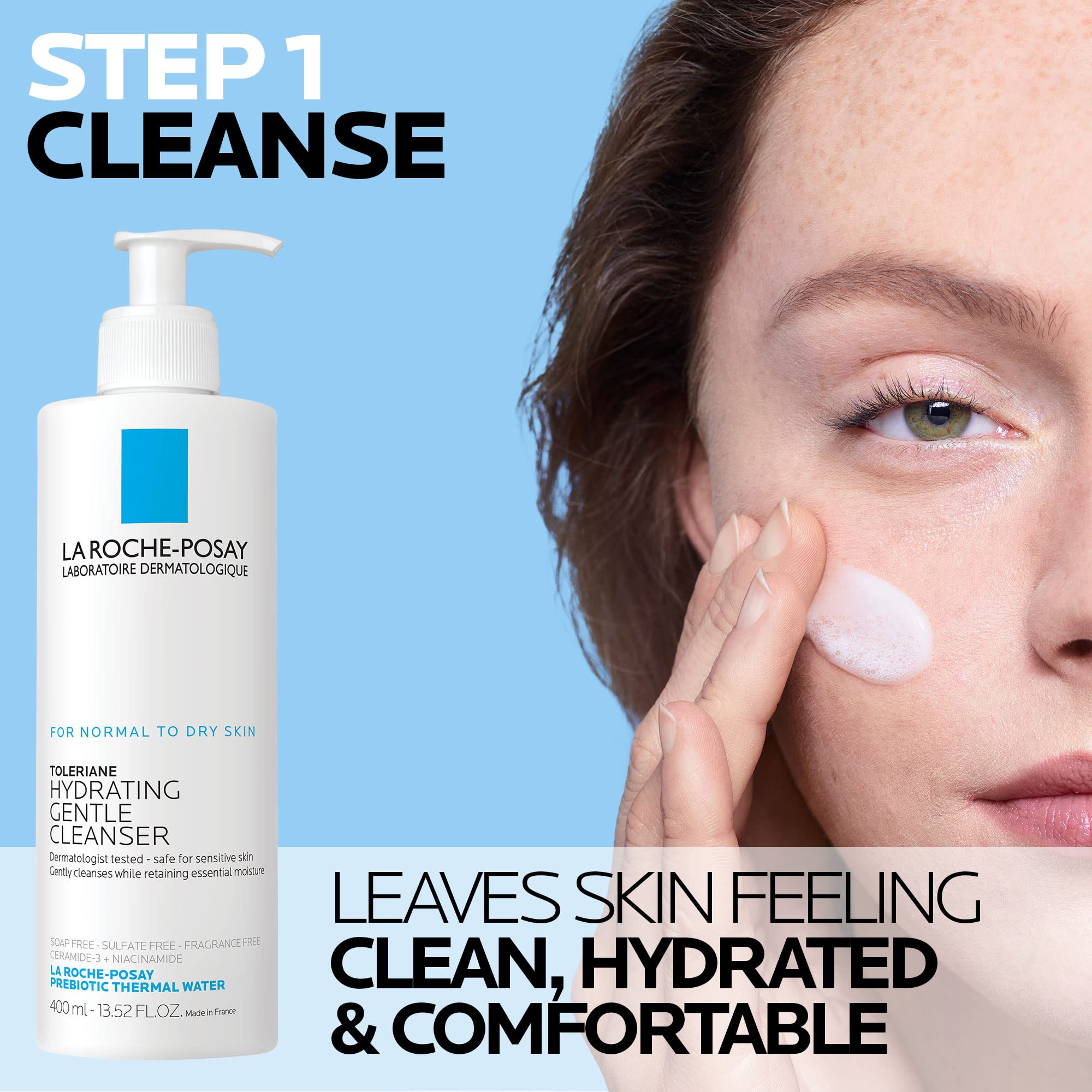 La Roche-Posay textura cremosa del limpiador que hidrata sin resecar