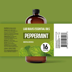 LAB BULKS ESSENTIAL OIL etiqueta clara con origen y volumen para confianza del comprador